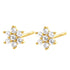 Sunburst Stud Earrings Sterling Silver Gold