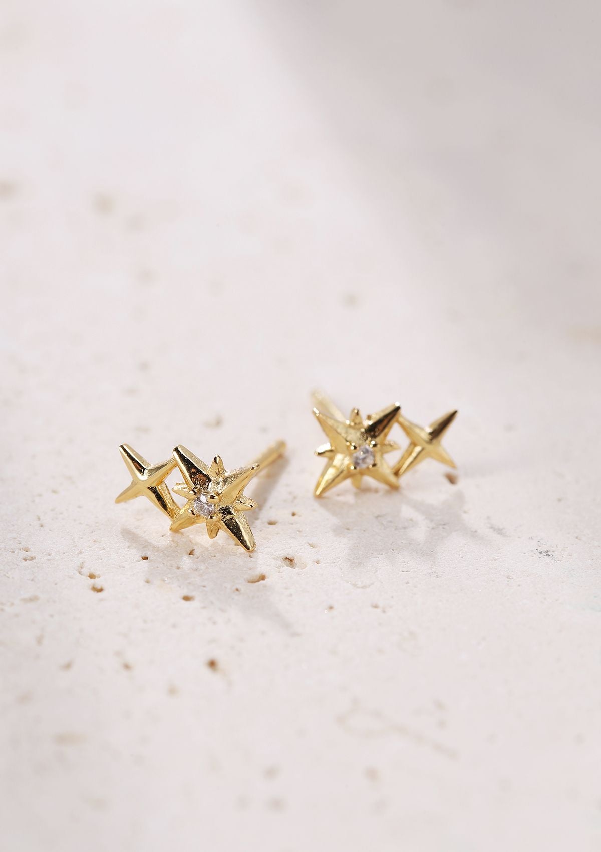 Duo Konstellation Ohrstecker aus Sterlingsilber in Gold