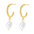 Twisted Hoop Pearl Drop Earrings Sterling Silver Gold