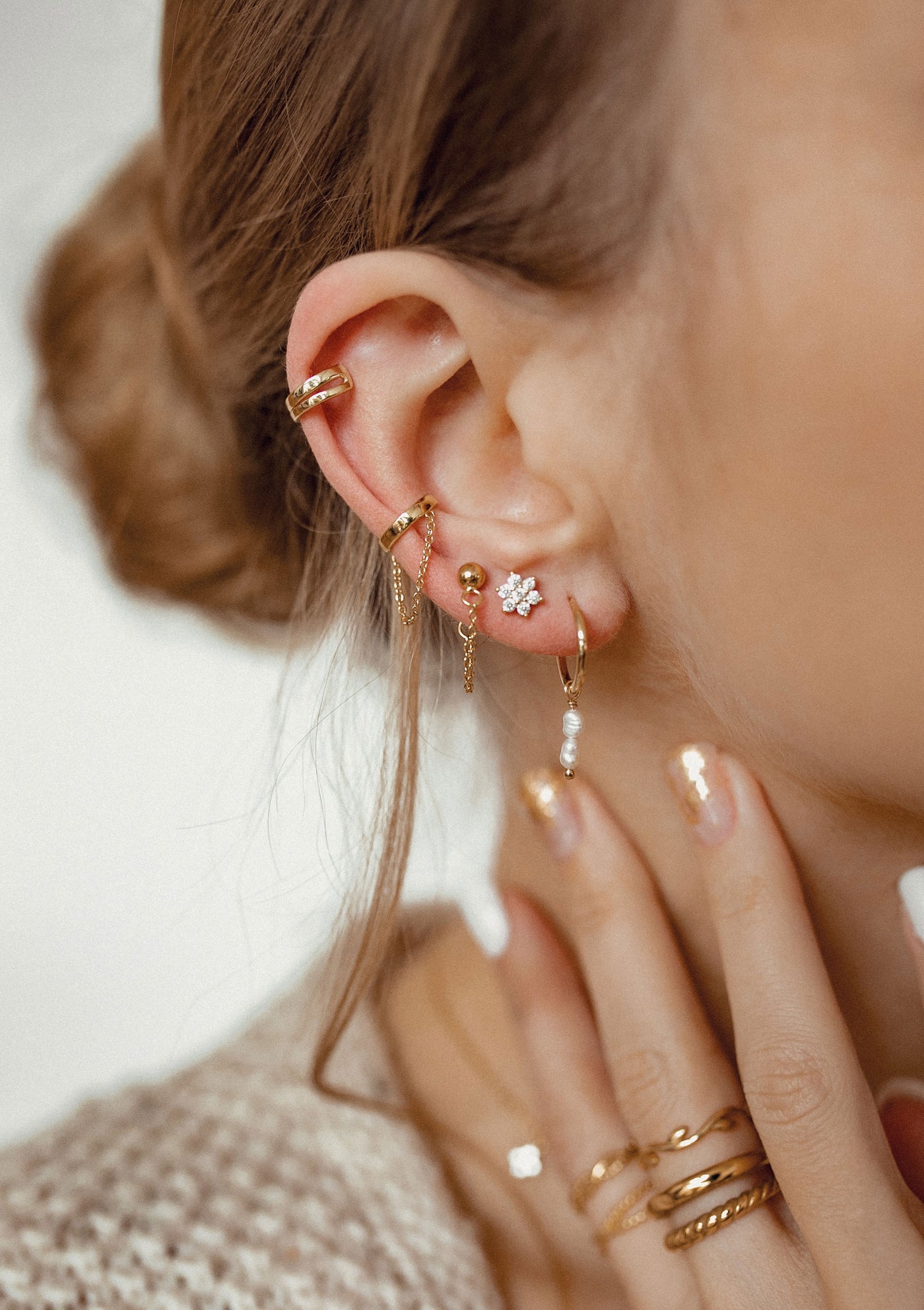 Sunburst Stud Earrings Sterling Silver Gold