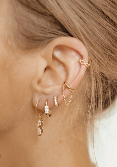 Doppelt Gedrehter Ear Cuff Ohrring Sterlingsilber in Gold