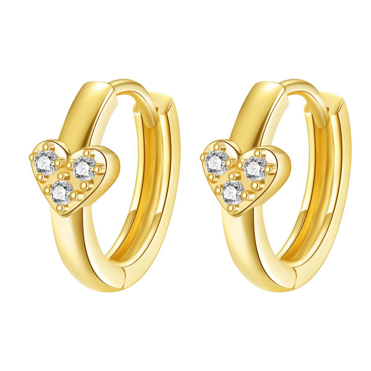 Pendientes Huggie Amore Aro Oro Macizo 14K