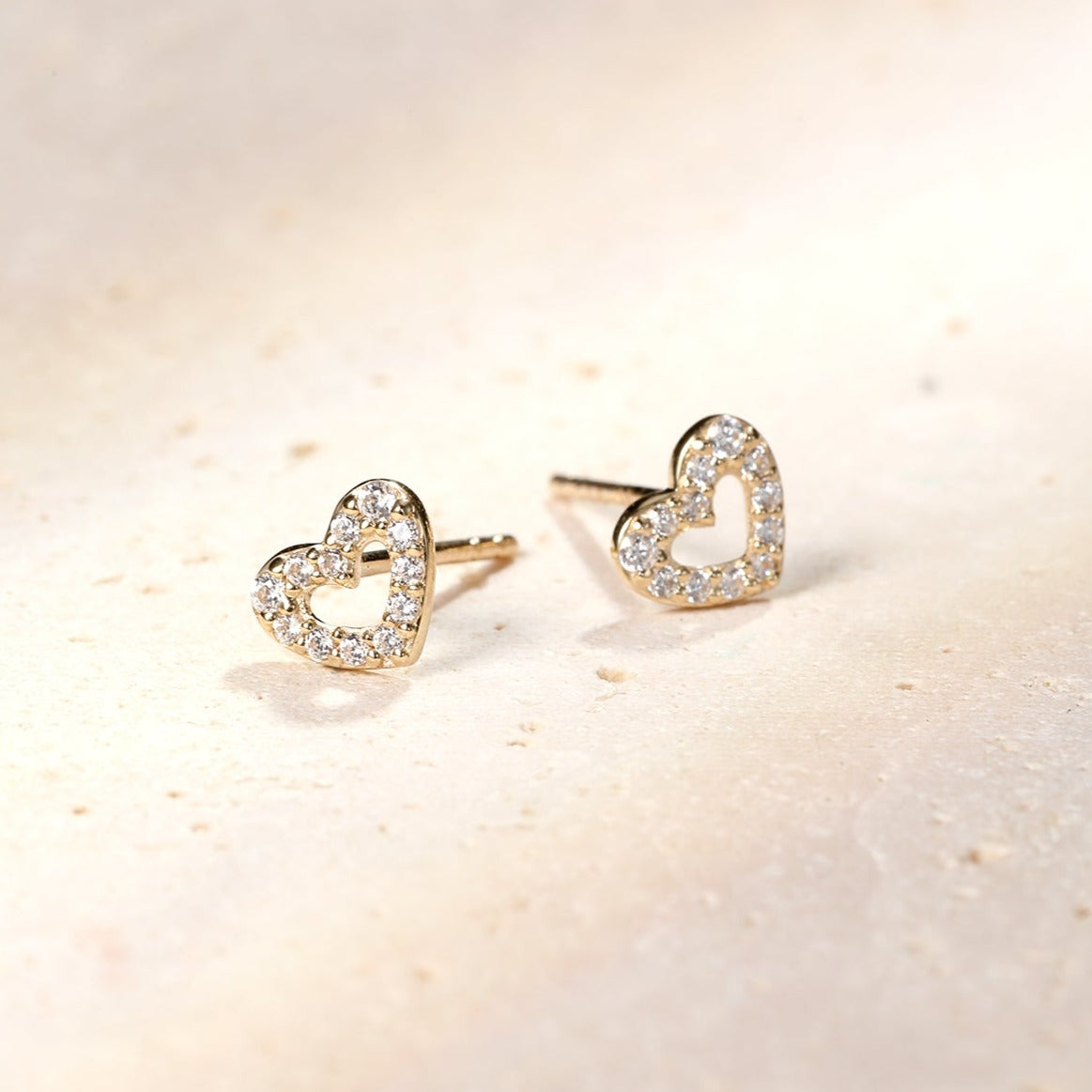 Amore Stud Earrings 14K Gold