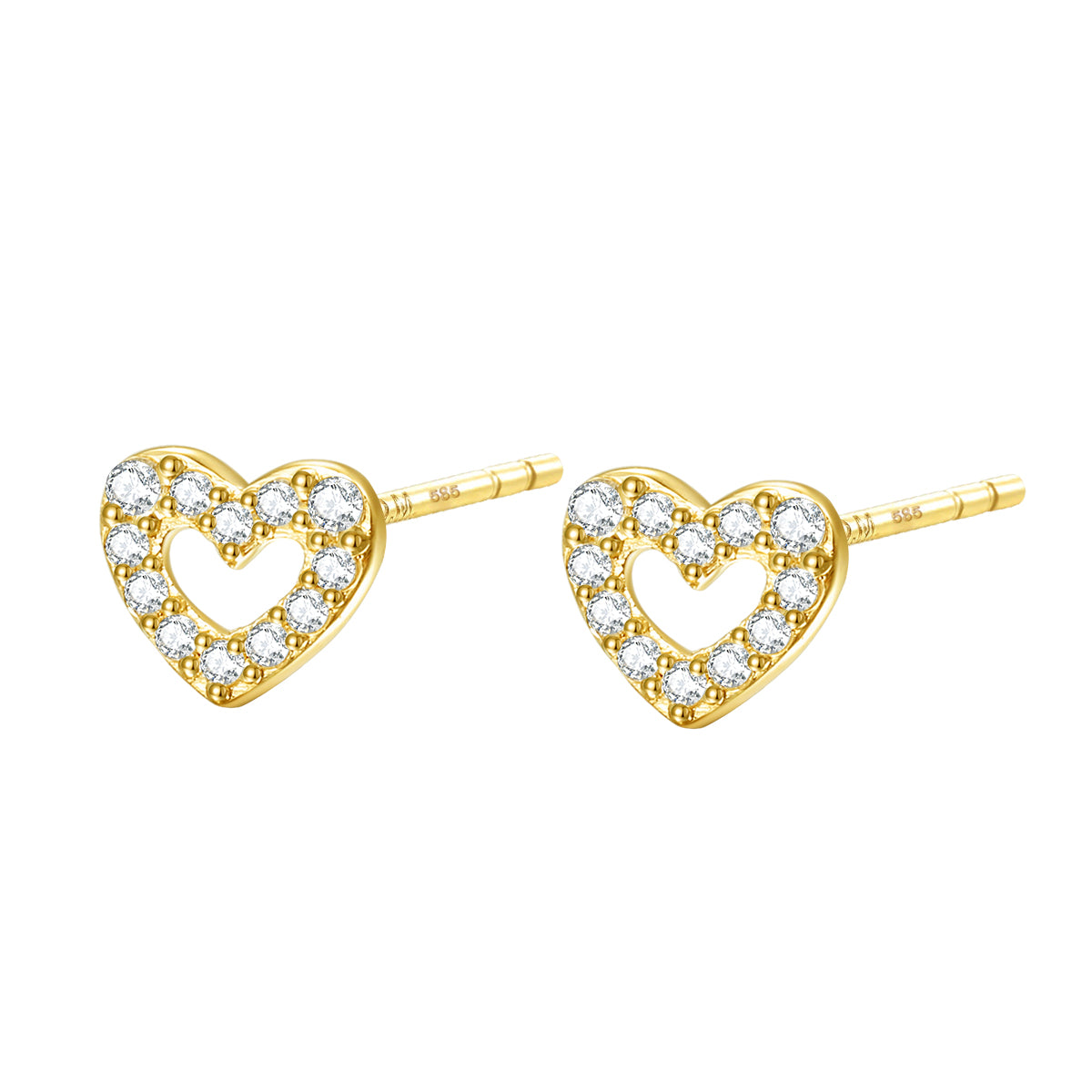 Amore Herz Ohrstecker 14K Gold