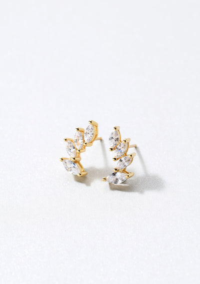 Arch Stud Earrings Sterling Silver Gold