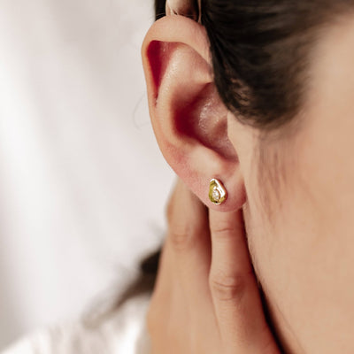 Avocado Stud Earring Sterling Silver