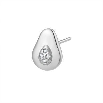 Avocado Stud Earring Sterling Silver