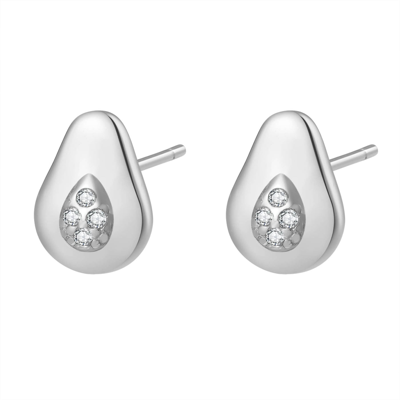 Avocado Stud Earring Sterling Silver