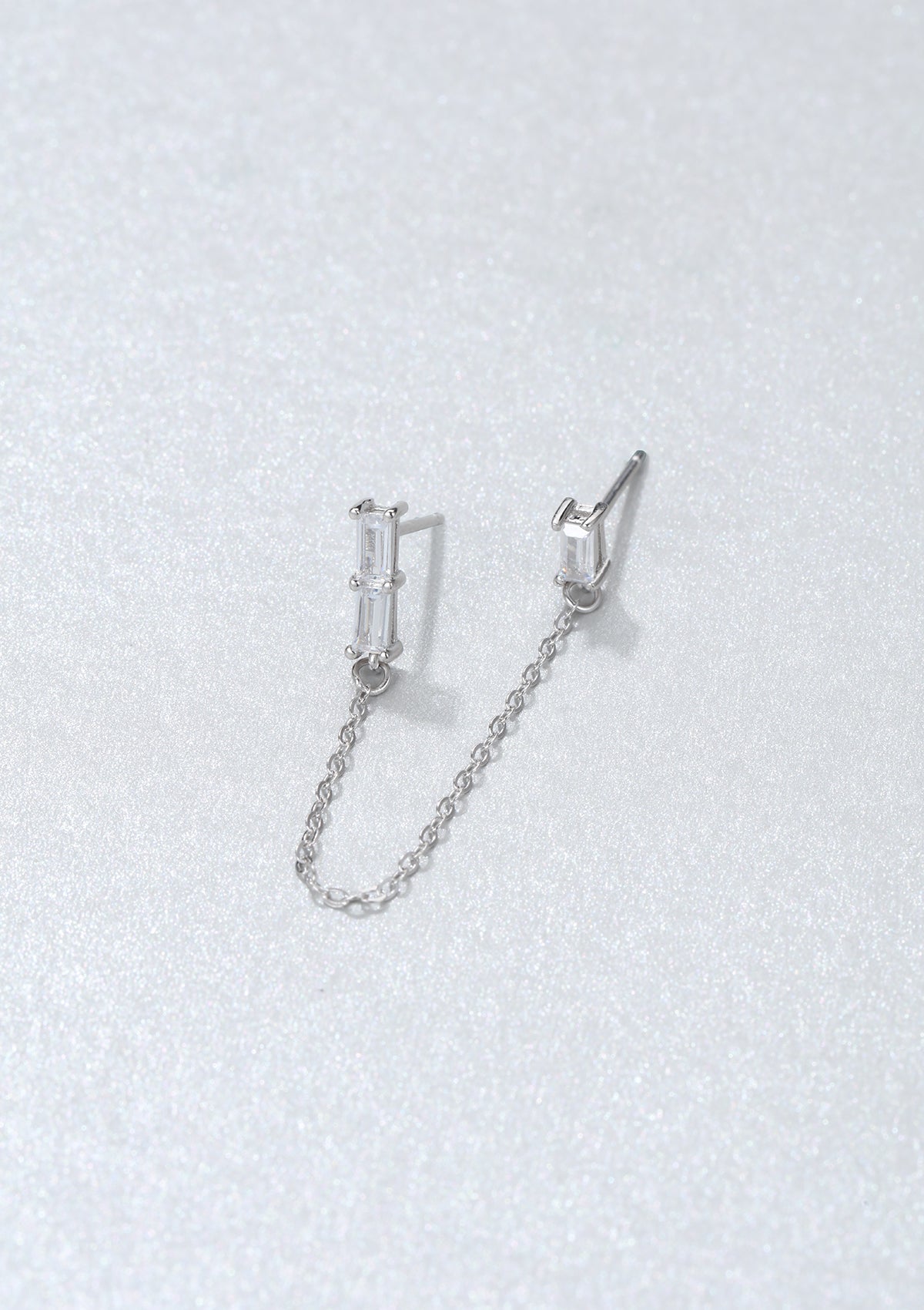 Baguette Ear Cuff Sterling Silver