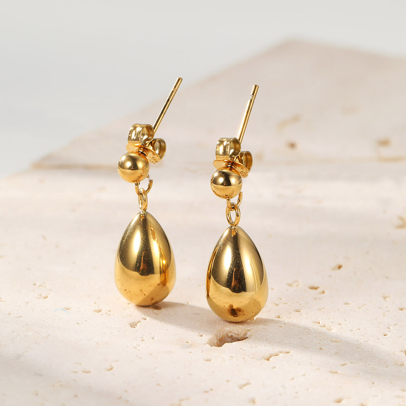 Ball and Drop Earrings Stainless Steel