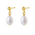 Ball and Pearl Drop Stud Earrings Sterling Silver