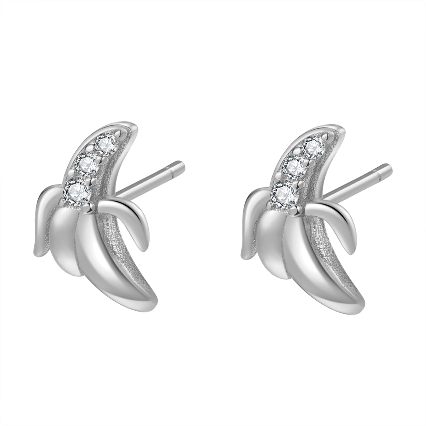 Banana Stud Earring Sterling Silver