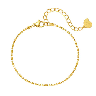 Bead and Bar Chain Bracelet Gold