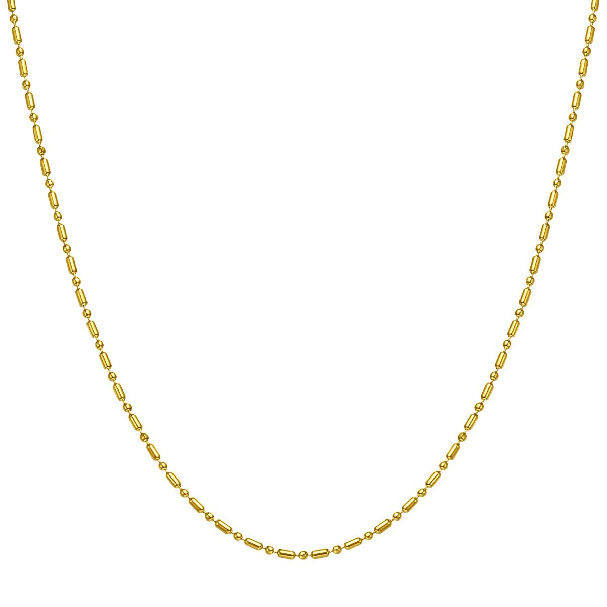 Bead and Bar Chain Necklace Gold