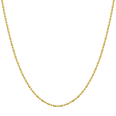 Bead and Bar Chain Necklace Gold