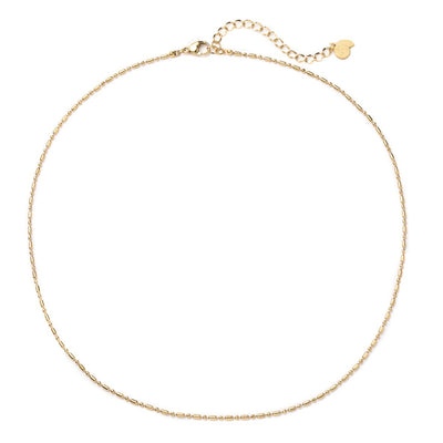 Bead and Bar Chain Necklace Gold