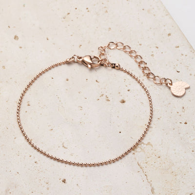 Bead Chain Bracelet Rose Gold