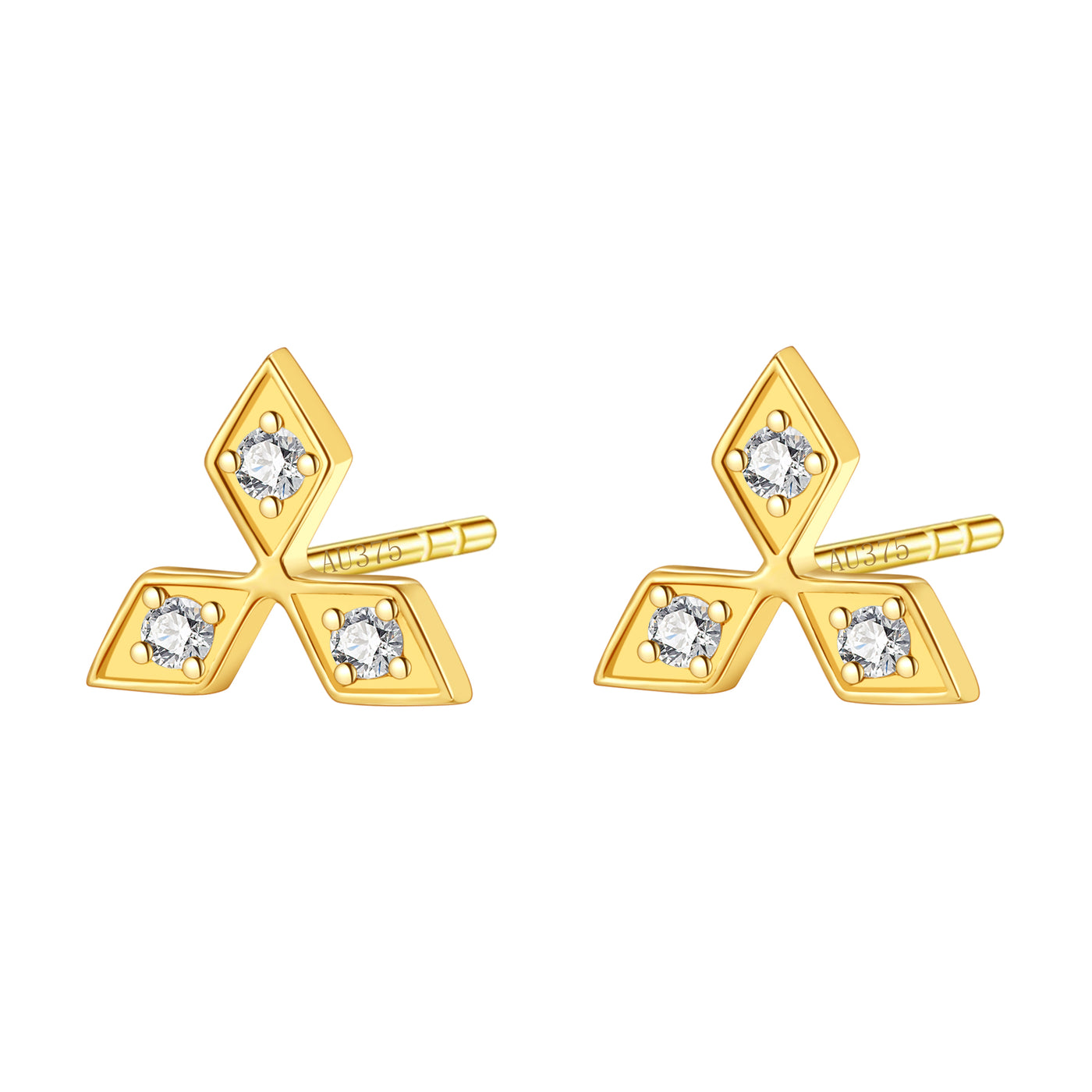 Blissful Stud Earrings 9K Gold