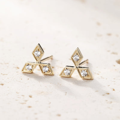 Blissful Stud Earrings 9K Gold