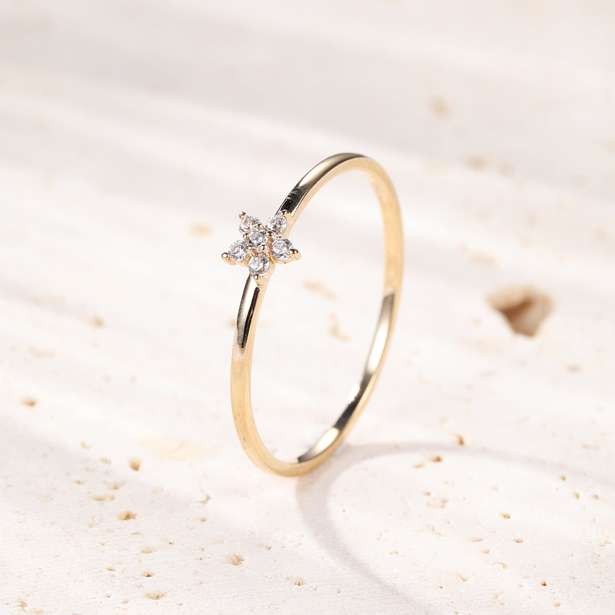 Ring Gold 585 Zirkonia Blume