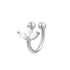 Clip d'Oreille Fleuri en Argent Sterling