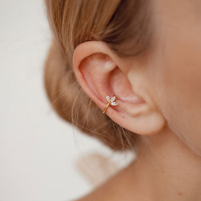 Blossom Ear Cuff Sterling Silver Gold