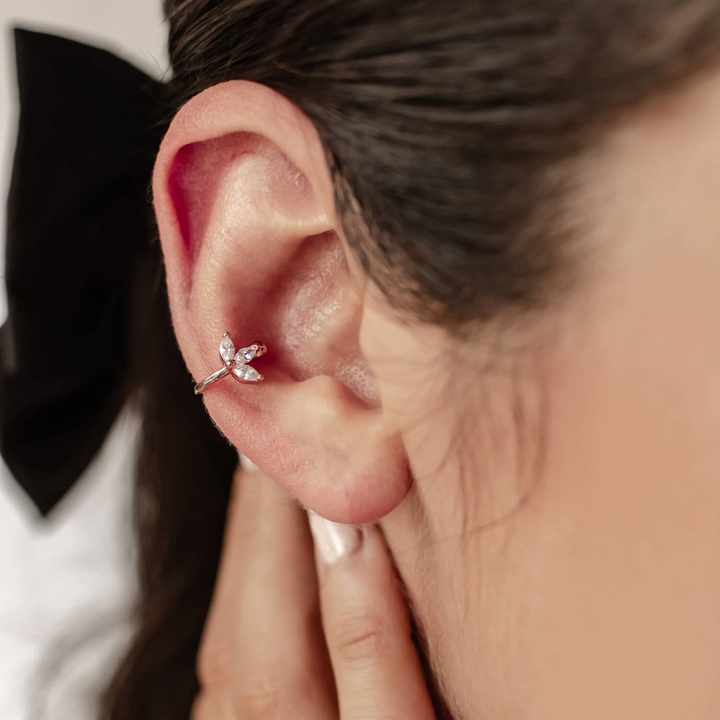 Blossom Ear Cuff Sterling Silver Gold