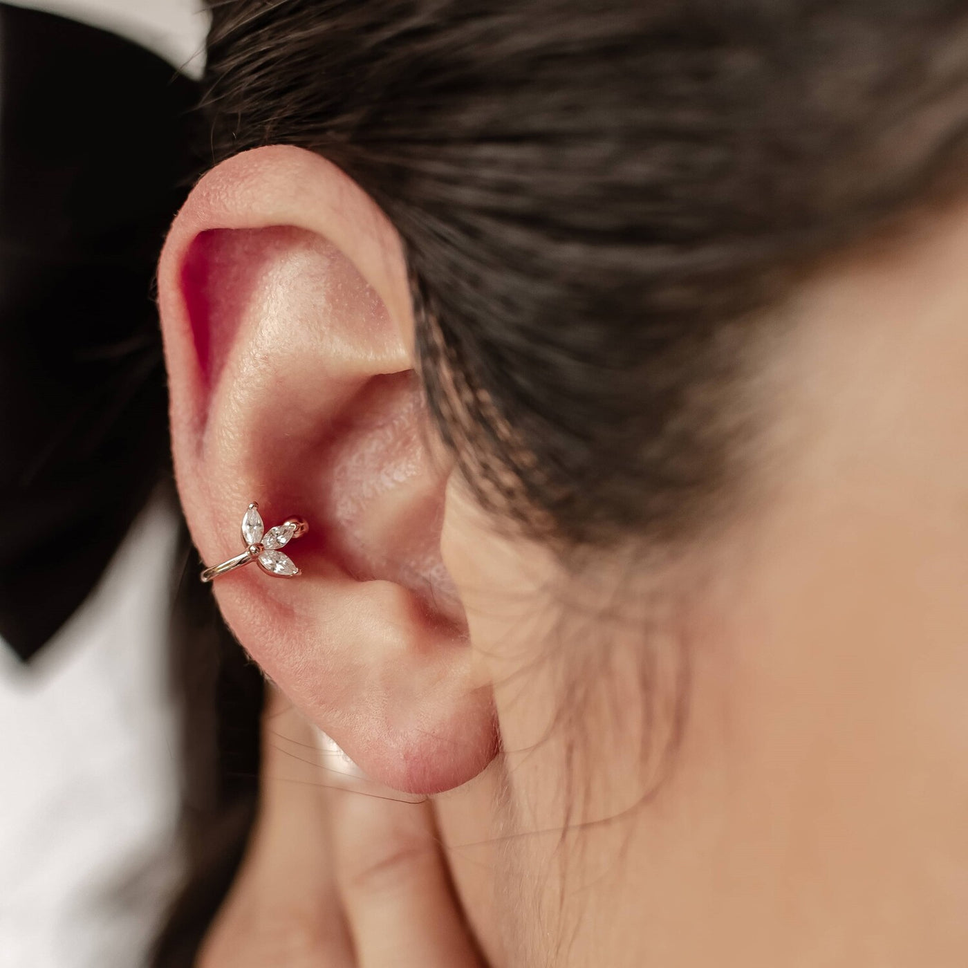 Blossom Ear Cuff Sterling Silver Gold