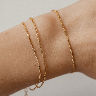 Armband mit Kugeln Sterlingsilber in Gold