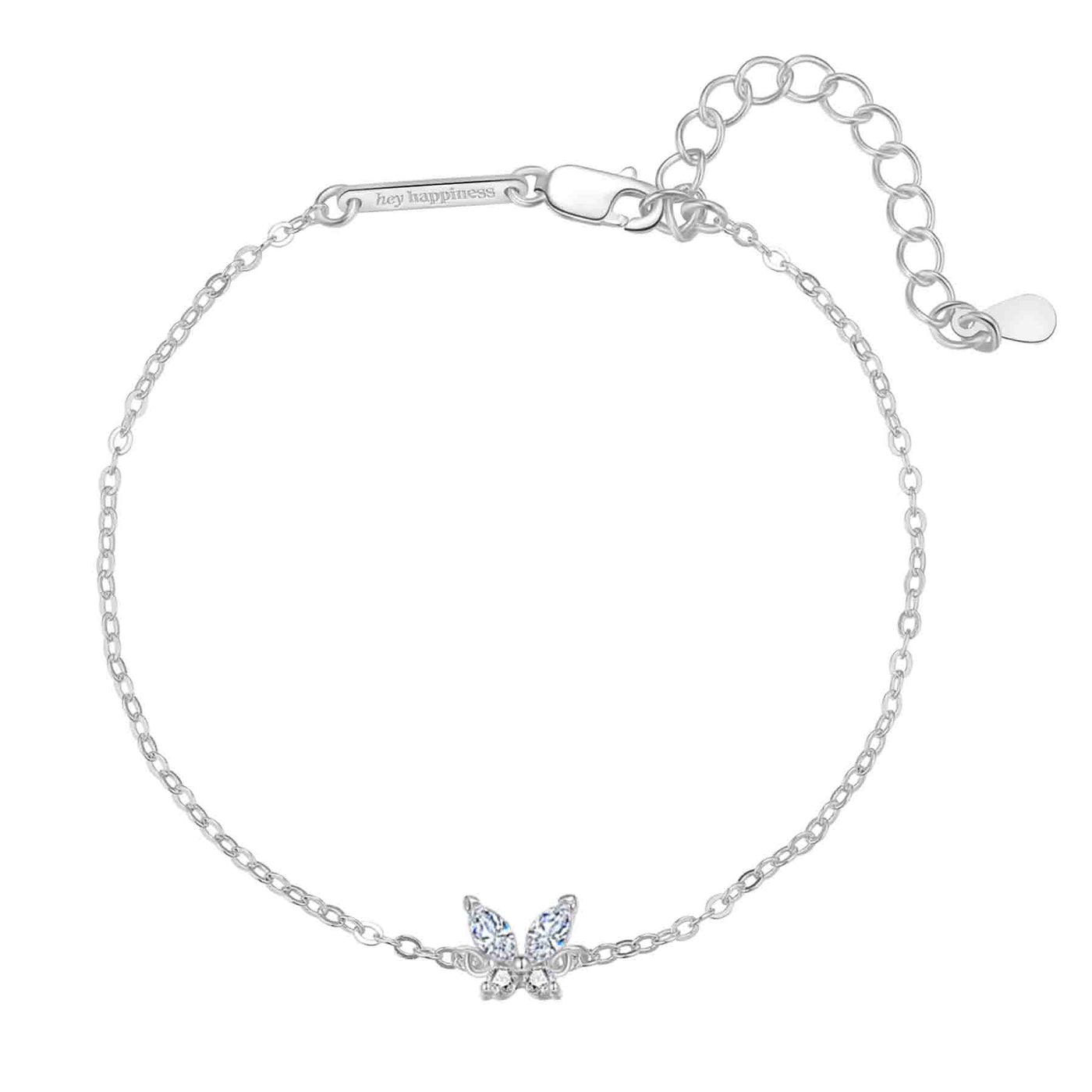 Bracelet Charm Gemme Papillon Argent 925 en Or