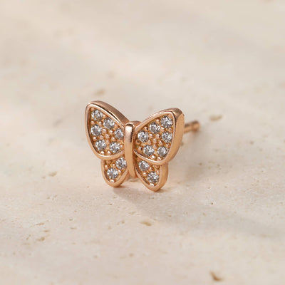 Butterfly Stud Earring Sterling Silver