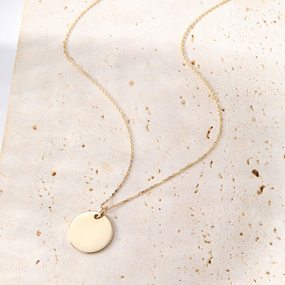 Medallion Pendant Necklace 14K