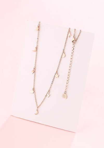 Ensemble Collier Inspiration Céleste en Or Rose