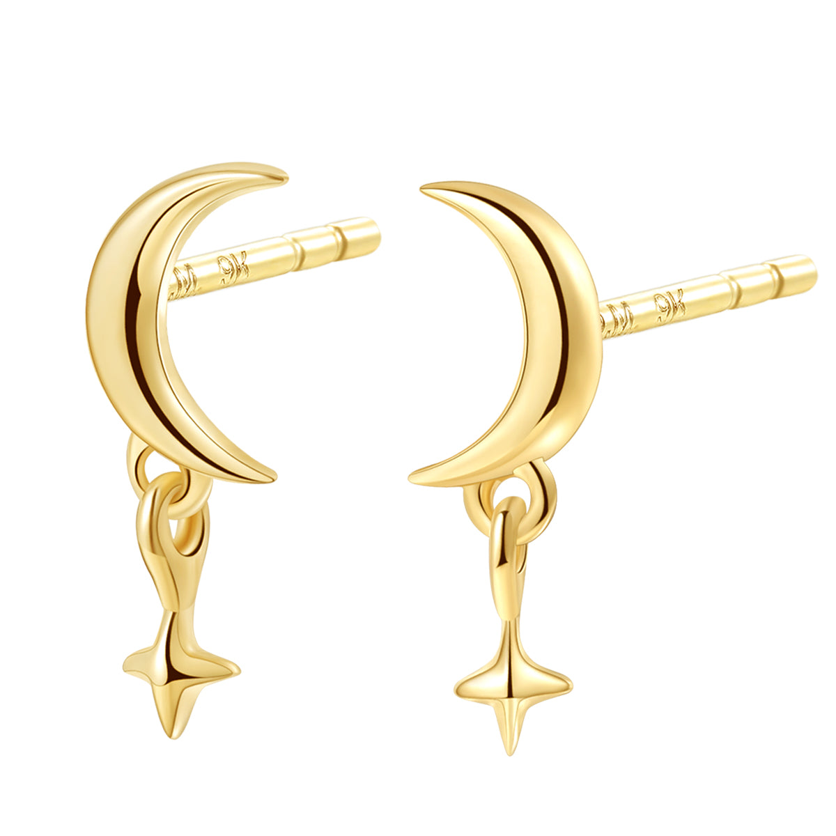 Celestial Stud Earrings 9K Gold