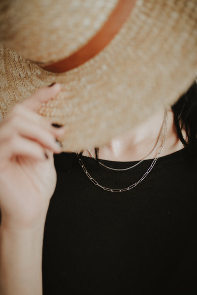 Chunky Chain Layered Necklace Silver