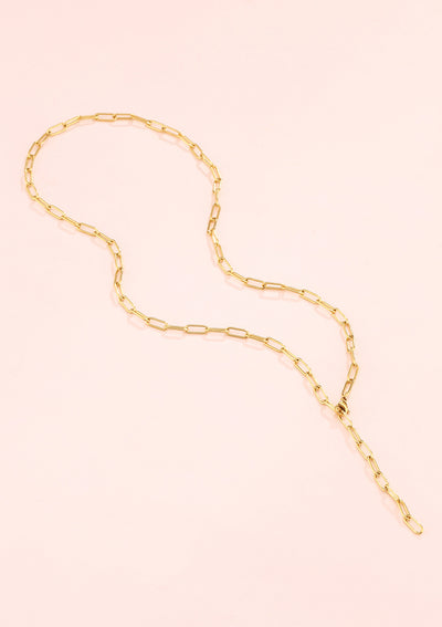 Chunky Chain Y Necklace Gold