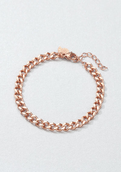 Bracelet Chaîne Gourmette Epaisse en Or Rose