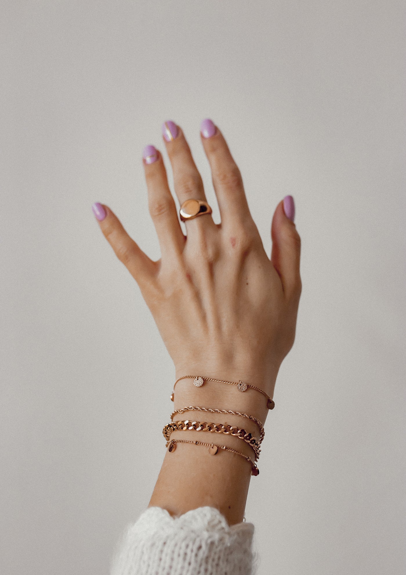 Chunky Curb Chain Bracelet Rose Gold