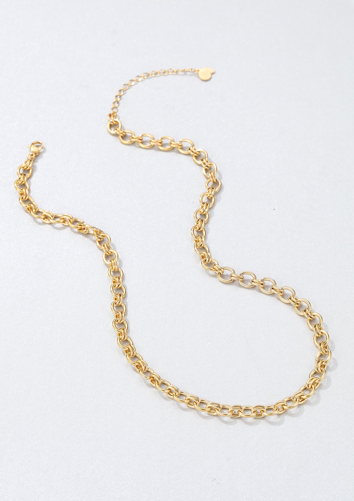 Chunky Double Cable Chain Necklace Gold