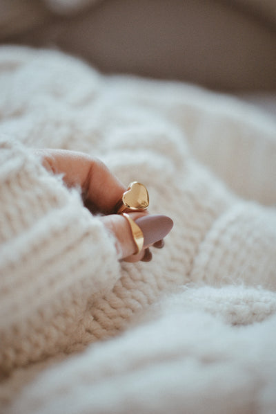 Grosse Bague Coeur en Or