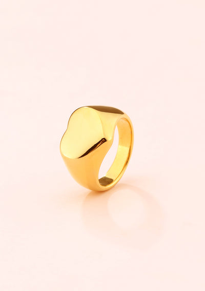 Chunky Heart Ring Gold