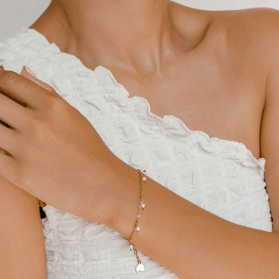 Cinque Pearl Chain Bracelet Gold