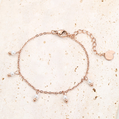 Rosegold Armband mit Perlen Cinque