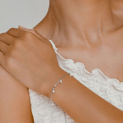 Cinque Pearl Chain Bracelet Silver