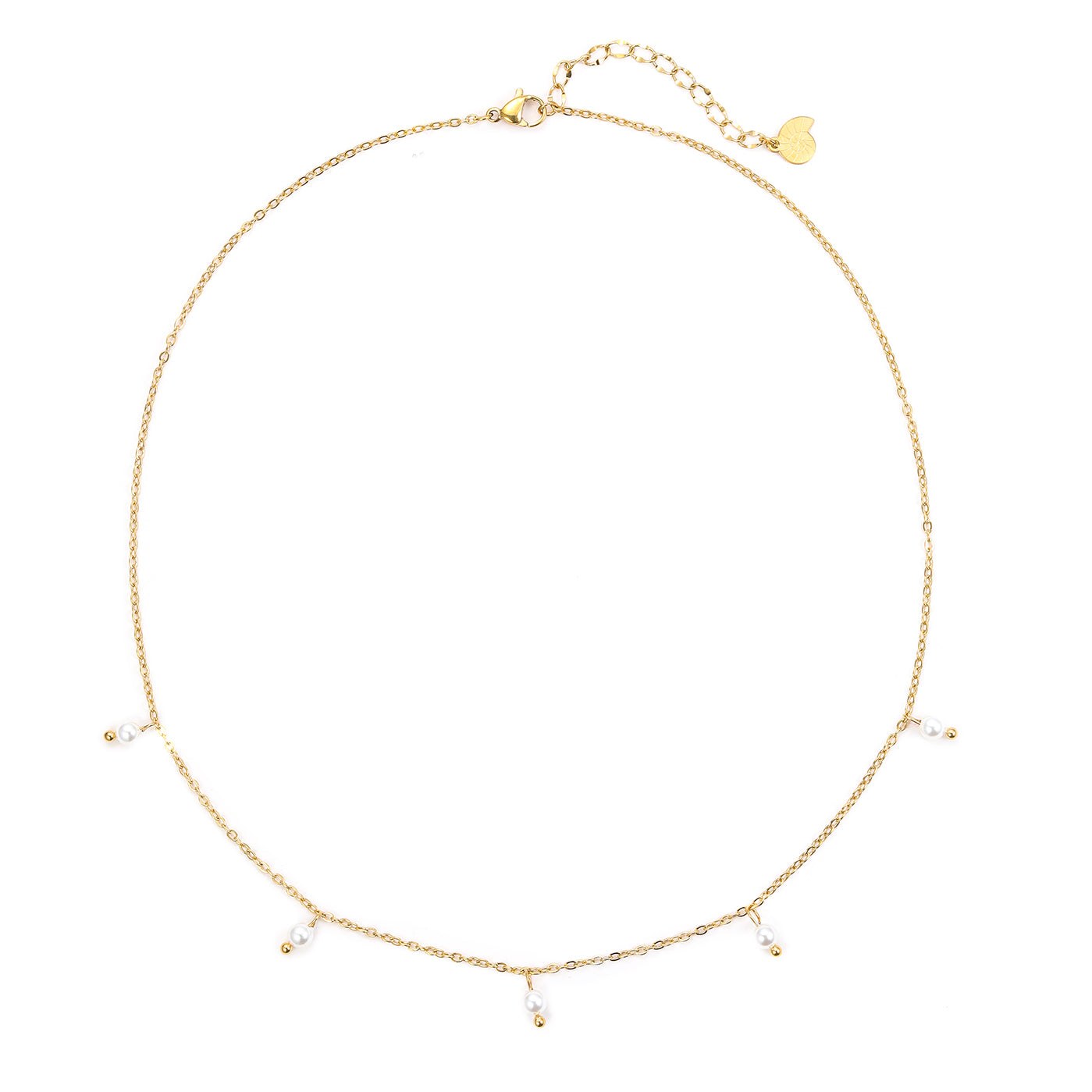 Cinque Pearl Chain Necklace Gold