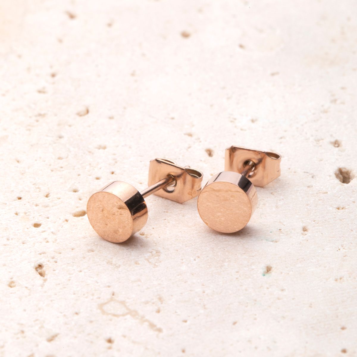 Circle Earrings in Rose Gold