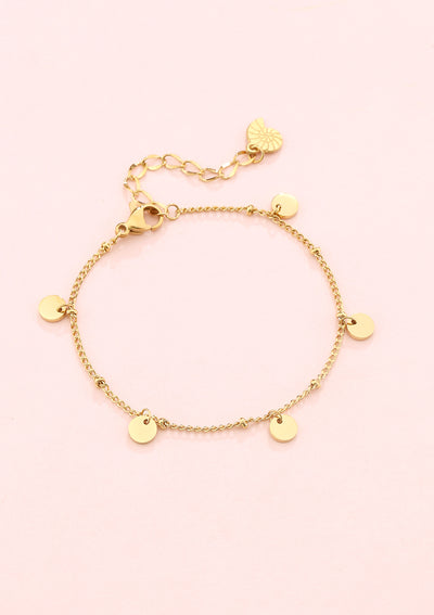 Circles Bobble Chain Bracelet Gold