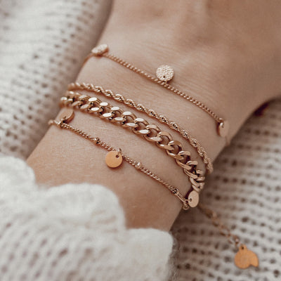 Circles Bobble Chain Bracelet Rose Gold