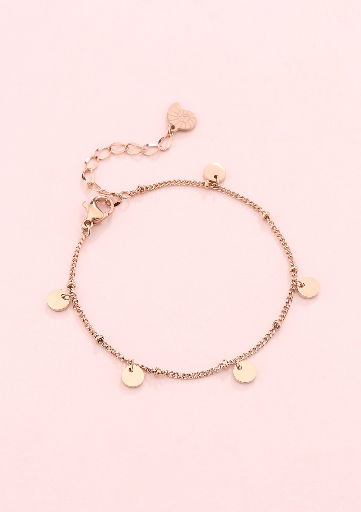 Circles Bobble Chain Bracelet Rose Gold