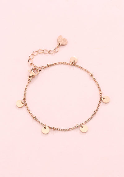 Circles Bobble Chain Bracelet Rose Gold